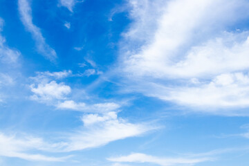 Naklejka na ściany i meble Clear blue color sky with white cloud background