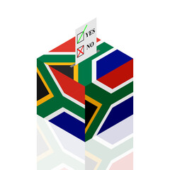 south africa ballot box. vector illustration