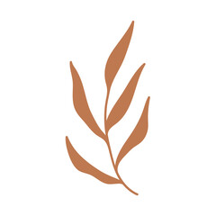 hand painted leaves for decoration in minimalist style