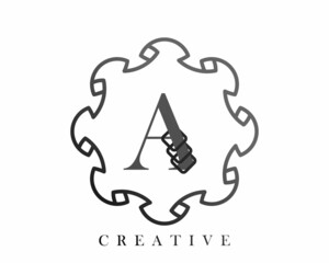 Luxury logo template design with a combination of squares in the alphabet A, perfect for the sign of your brand.
