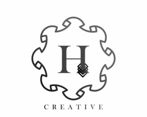 Luxury logo template design with a combination of squares in the alphabet H, perfect for the sign of your brand.