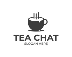 coffee talk chat bubble mug logo vector download