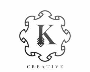 Luxury logo template design with a combination of squares in the alphabet K, perfect for the sign of your brand.