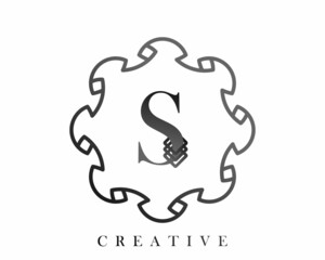 Luxury logo template design with a combination of squares in the alphabet S, perfect for the sign of your brand.