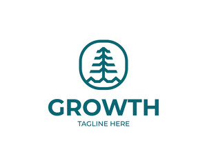 Pine tree logo design template.Abstract tree icon Pine tree vector