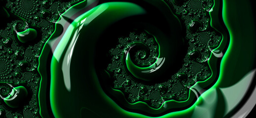 Abstract Fractal Green Pattern. green background