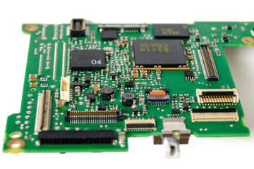 Electronic circuit and component background close-up