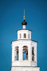 bell tower of the Orthodox church in the city