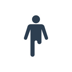 Disabled person icon, Amputated leg icon, Vector.