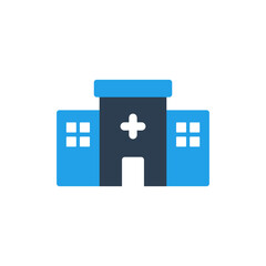 Obraz premium Hospital vector icon, Vector and Illustration.