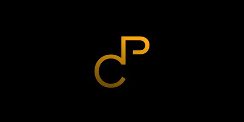 Unique and modern CP initials logo design