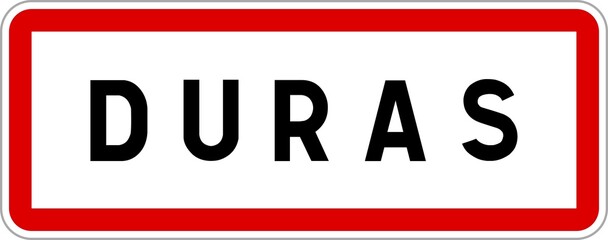 Panneau entrée ville agglomération Duras / Town entrance sign Duras