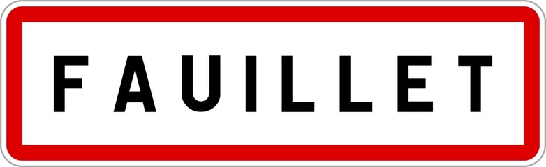 Panneau entrée ville agglomération Fauillet / Town entrance sign Fauillet