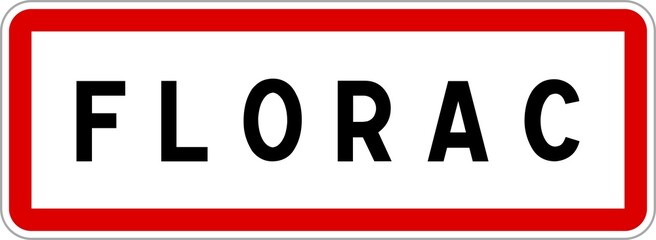 Panneau entrée ville agglomération Florac / Town entrance sign Florac