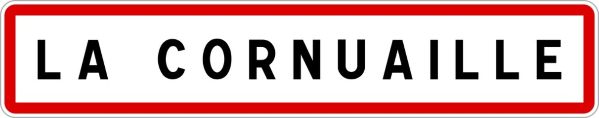 Panneau entrée ville agglomération La Cornuaille / Town entrance sign La Cornuaille