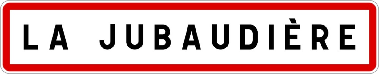 Panneau entr&eacute;e ville agglom&eacute;ration La Jubaudi&egrave;re / Town entrance sign La Jubaudi&egrave;re