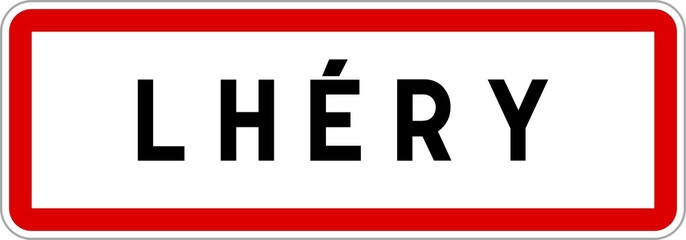 Panneau entrée ville agglomération Lhéry / Town entrance sign Lhéry