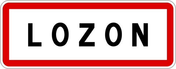 Panneau entrée ville agglomération Lozon / Town entrance sign Lozon