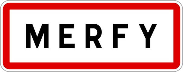 Panneau entrée ville agglomération Merfy / Town entrance sign Merfy