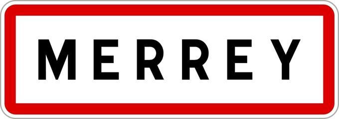 Panneau entrée ville agglomération Merrey / Town entrance sign Merrey