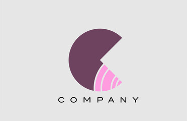 geometric C alphabet letter logo icon design. Creative template for company and business in color pink