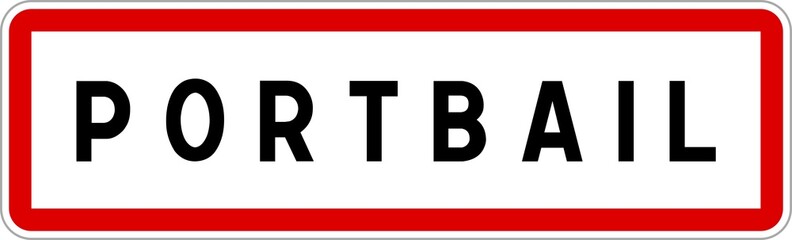 Panneau entrée ville agglomération Portbail / Town entrance sign Portbail