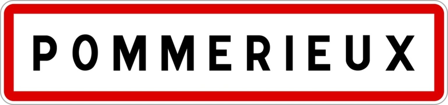 Panneau entrée ville agglomération Pommerieux / Town entrance sign Pommerieux