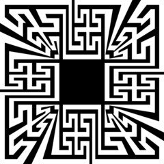 Greek key border frame. Abstract geometric. Vector