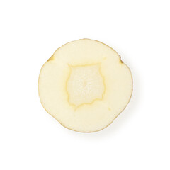 Parnsnip round slice isolated on white background