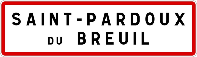 Panneau entrée ville agglomération Saint-Pardoux-du-Breuil / Town entrance sign Saint-Pardoux-du-Breuil