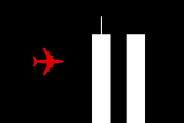 9 11 or September 11 memorial illustration. Remember Patriot Day. We will never forget the terrorist attacks of 2001