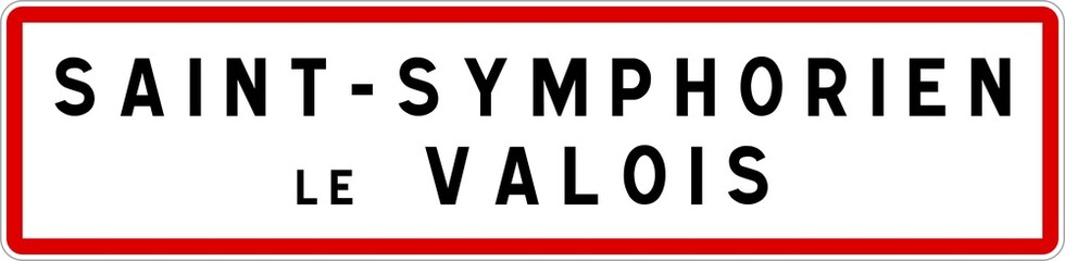 Panneau entrée ville agglomération Saint-Symphorien-le-Valois / Town entrance sign Saint-Symphorien-le-Valois