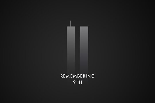 9 11 or September 11 memorial illustration. Remember Patriot Day. We will never forget the terrorist attacks of 2001
