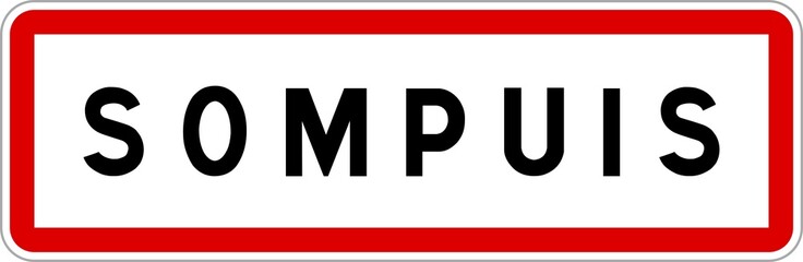 Panneau entrée ville agglomération Sompuis / Town entrance sign Sompuis
