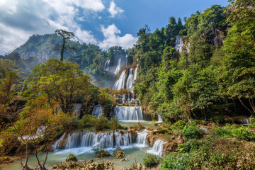 Thi lo su Waterfall,beautiful waterfall in deep in rain forest,Tak province, Thailand,