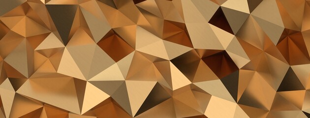 Abstract gold polygon background on texture.gold polygon geometric abstract background