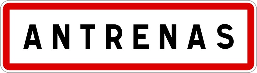 Obraz premium Panneau entrée ville agglomération Antrenas / Town entrance sign Antrenas