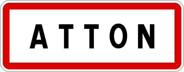 Panneau entrée ville agglomération Atton / Town entrance sign Atton