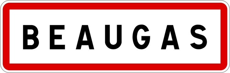Panneau entrée ville agglomération Beaugas / Town entrance sign Beaugas