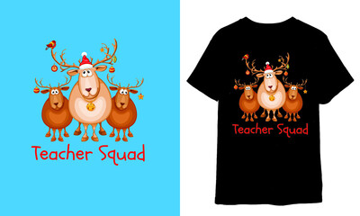 Teacher Squad Reindeer T shirt