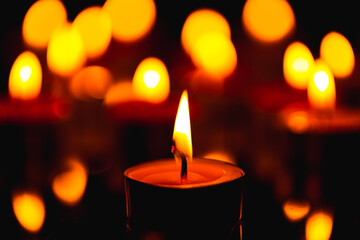 Candle,burning candles on the dark surface of remembrance day,Burning candles in darkness 