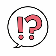 吹き出し　ビックリマーク　クエスチョン　vector ai