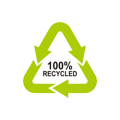 100 recycled arrows sign vector illustration	