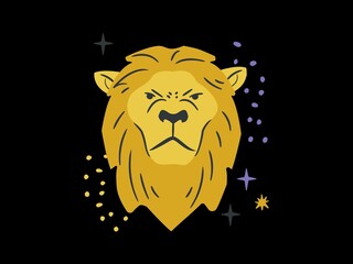 Logo Zodiac Leo on black