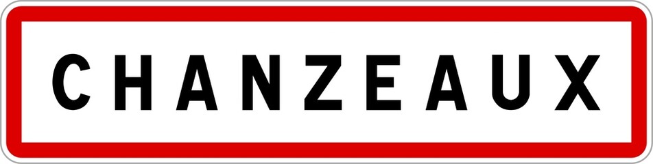 Panneau entrée ville agglomération Chanzeaux / Town entrance sign Chanzeaux