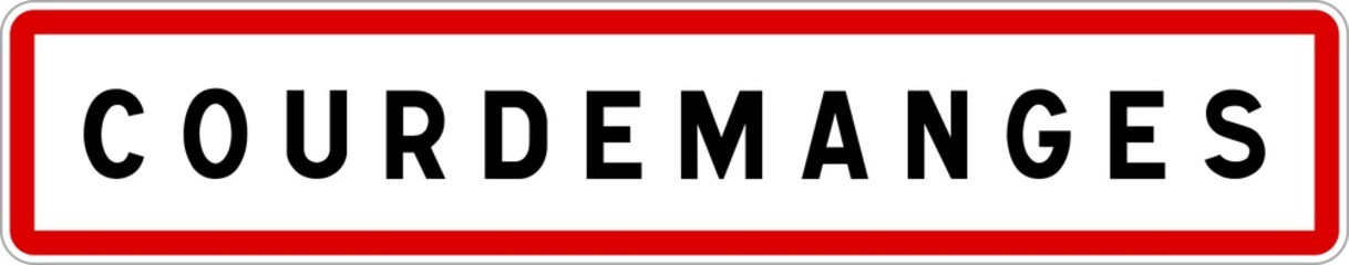 Panneau entrée ville agglomération Courdemanges / Town entrance sign Courdemanges