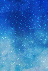 背景素材_水彩テクスチャ_キラキラ星_青