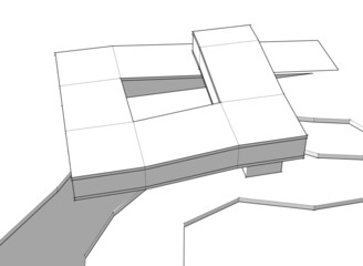 architecture building 3d illustration