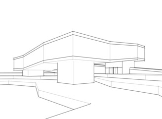 architecture building 3d illustration