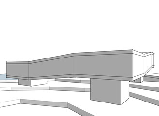 architecture building 3d illustration